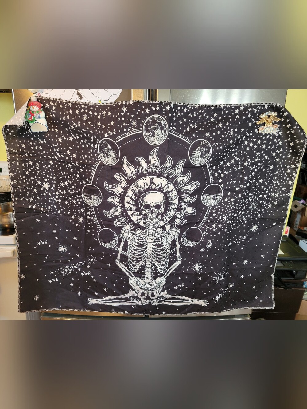 🧋NEW🧋Black and White Celestial Skeleton Wall Tapestry